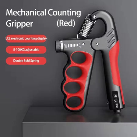 Adjustable Handgrip Grip Strengthener 5-100kg for Fitness Recovery Mechanical Red