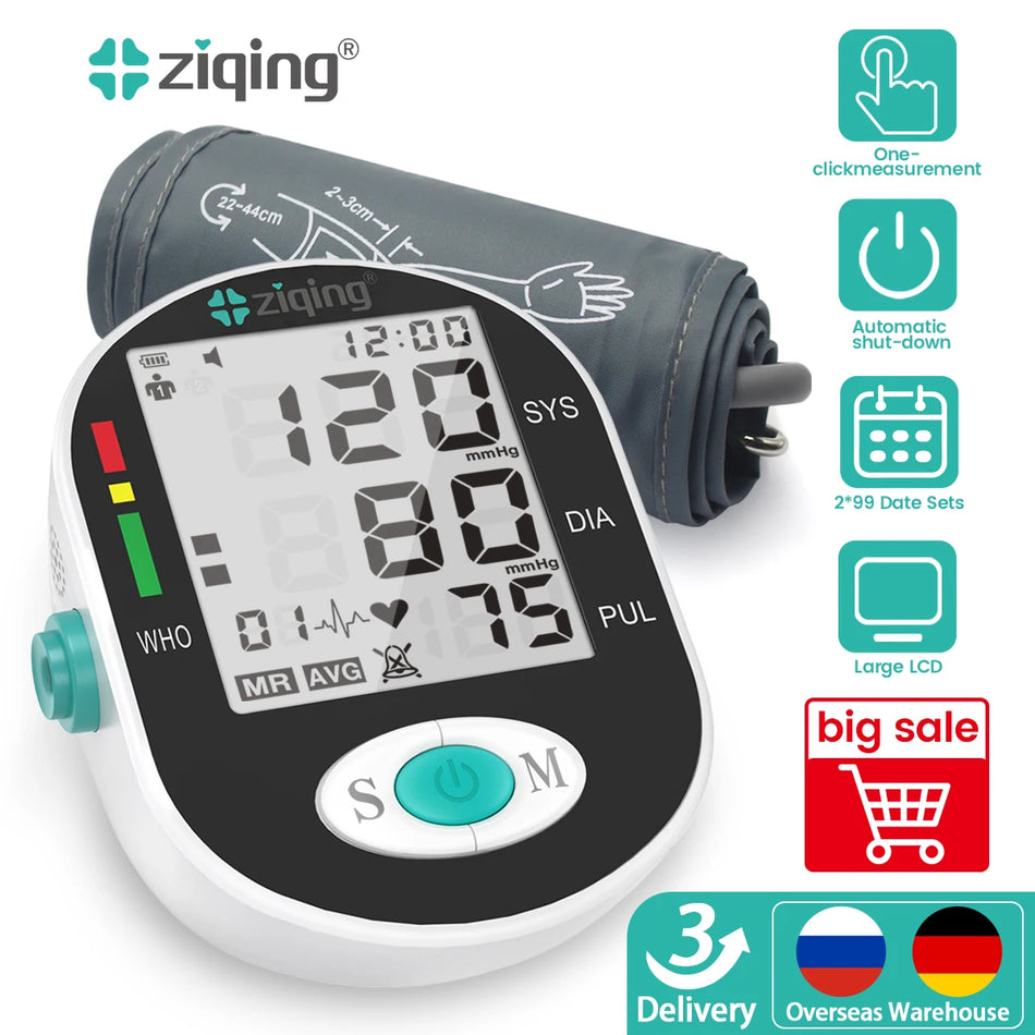 Digital Arm Blood Pressure Monitor Automatic Heart Rate LCD