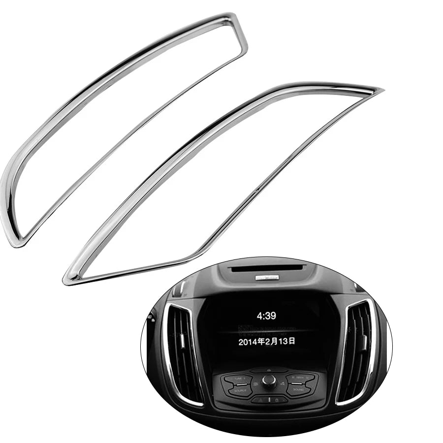Coperture per le aperture delle bocchette d'aria per Ford Kuga Escape, finitura cromo, 2 pezzi, ABS ignifugo