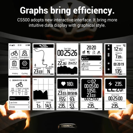 COOSPO CS500 Bike Computer &ndash; Bluetooth Enabled GPS Navigation