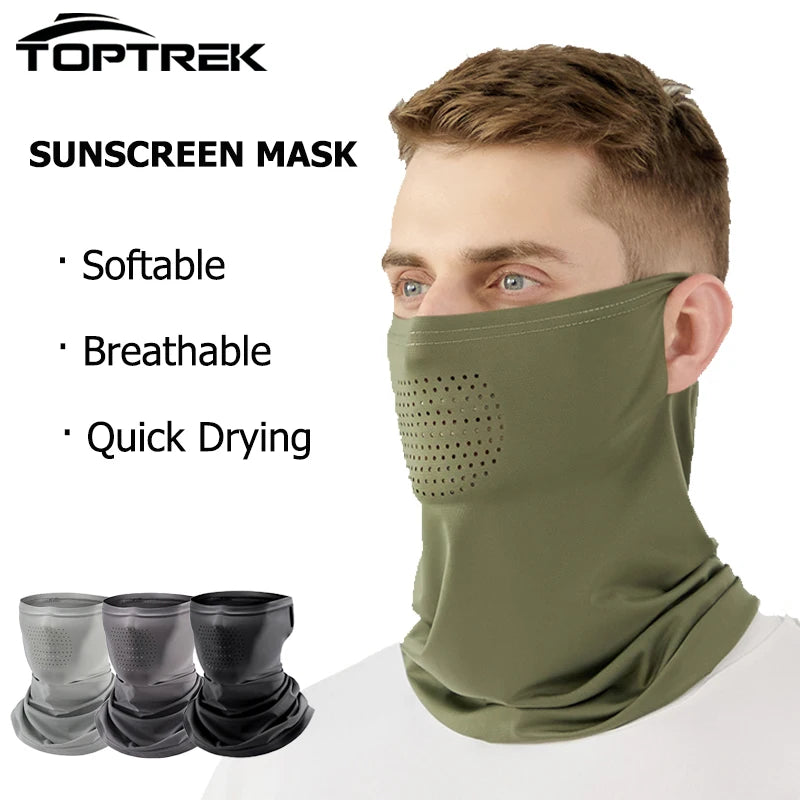 Ice Silk zonbeschermingsfietsgezichtsmasker, polyester nekmof