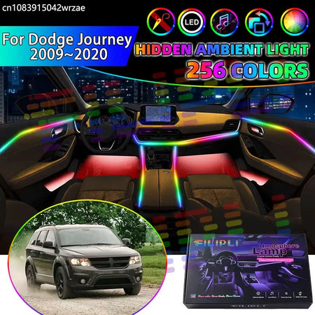 For Dodge Journey 2009~2020 SUV RGB Car Interior Ambient Lights Strips Breathing Lighting Kit App Control LED strips Accessories by InterCyprus Trading Ltd
