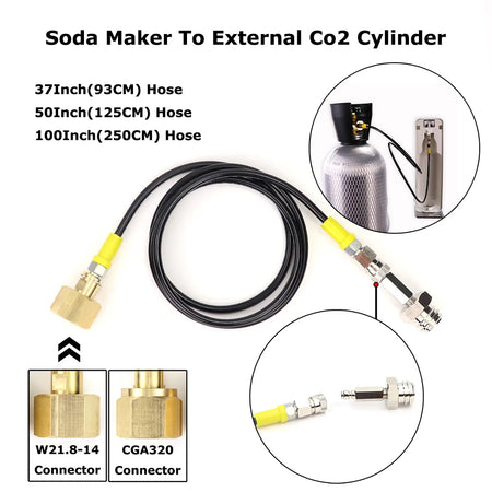 Soda Maker External CO2 Tank Adapter Kit &ndash; Quick Disconnect