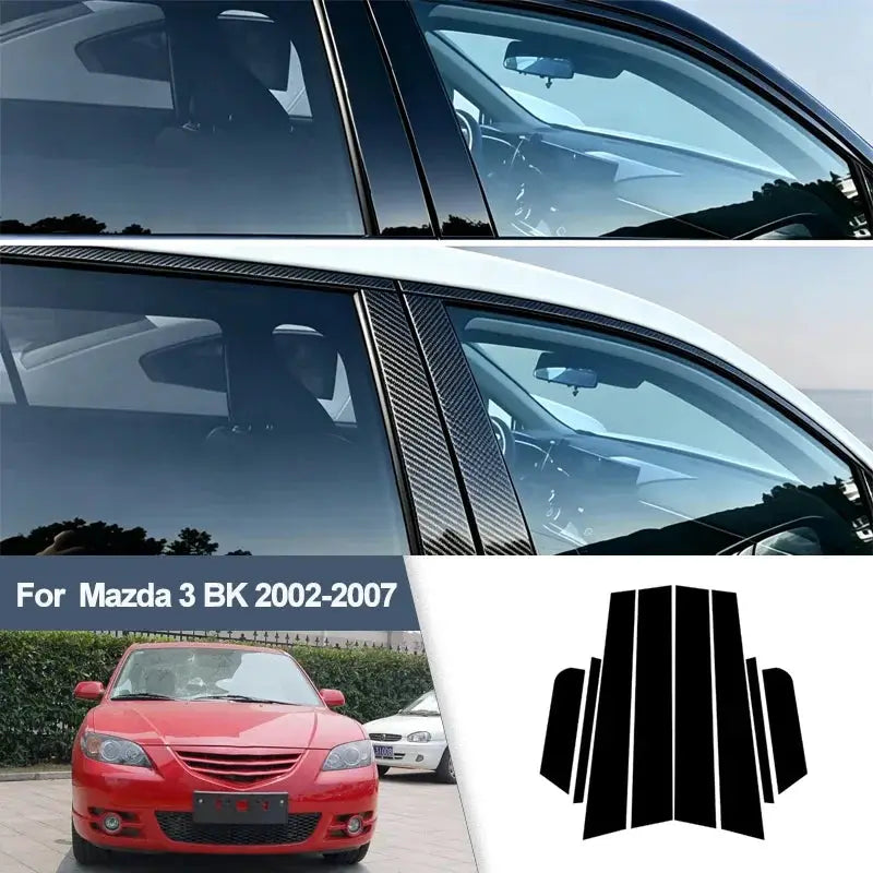 For Mazda 3 BK 2002-2007 B/C Pillar Post Stickers PC Window Middle Pillar Trim Decorative Car Exterior Protect Parts by InterCyprus Trading Ltd