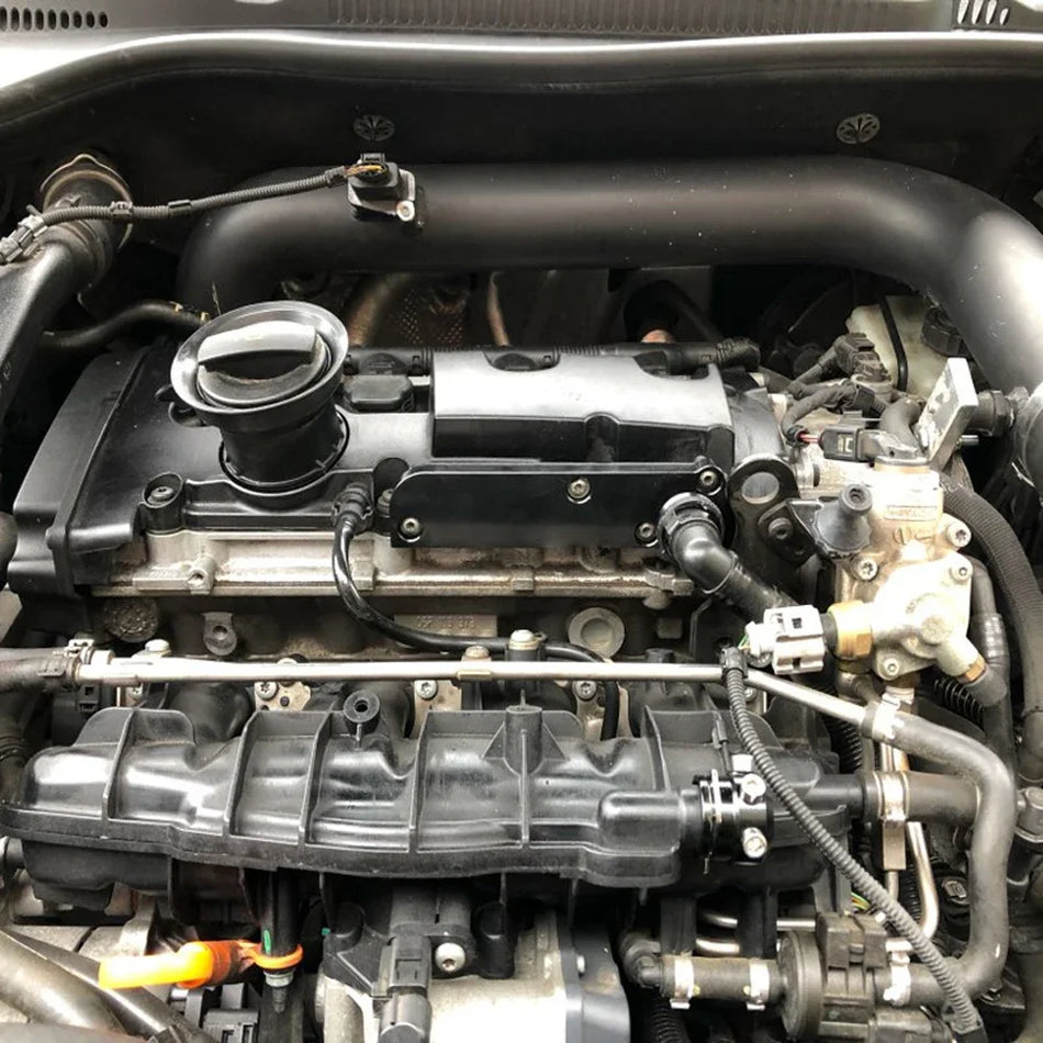 VW Audi 2.0 TFSI EA113 için PCV Adaptör Seti, Siyah Anodize Alüminyum, Turbo Şarj Kiti Kapağı