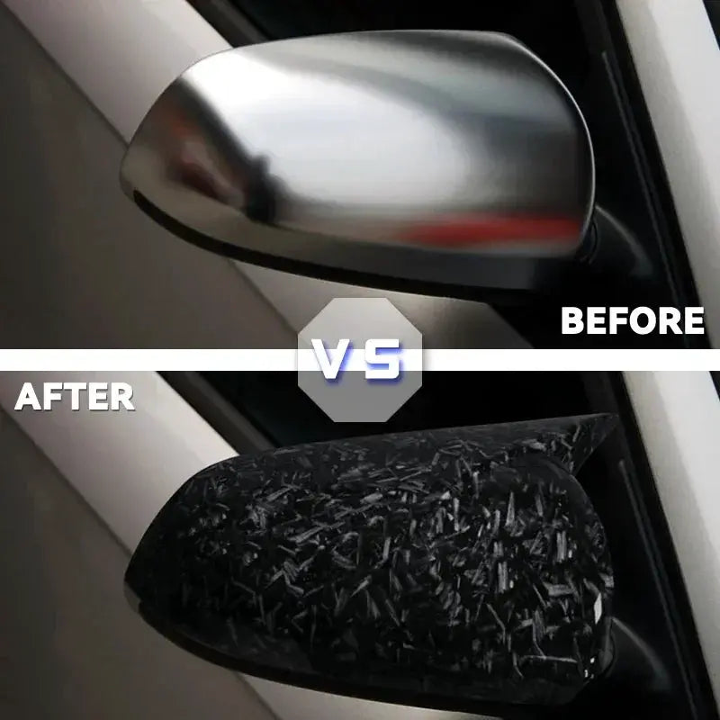 For Audi A3 S3 8P 05-08 A4 S4 B6 B7 8E 8H A6 S6 C6 4F Black Side Mirror Caps Sticking Style Carbon Fiber Mirror Cover Covers by InterCyprus Trading Ltd