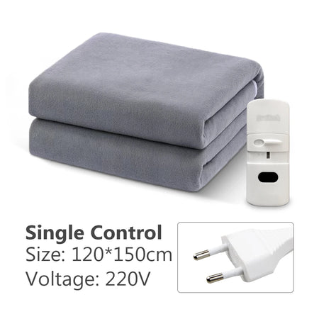 Electric Blanket 220V Thicken Thermostat &ndash; Cozy Warmth Grey 120X150CM