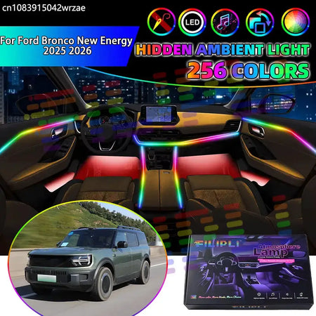For Ford Bronco New Energy 2025 2026 CX810 RGB Car Interior Ambient Lights Strips Breathing Lighting Kit App Control LED strips by InterCyprus Trading Ltd