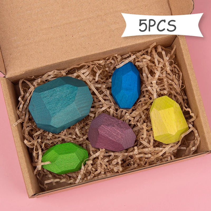 Brozebra BZS10020 Wooden Balance Blocks &ndash; Stacking Toy N-Boxed 5pcs