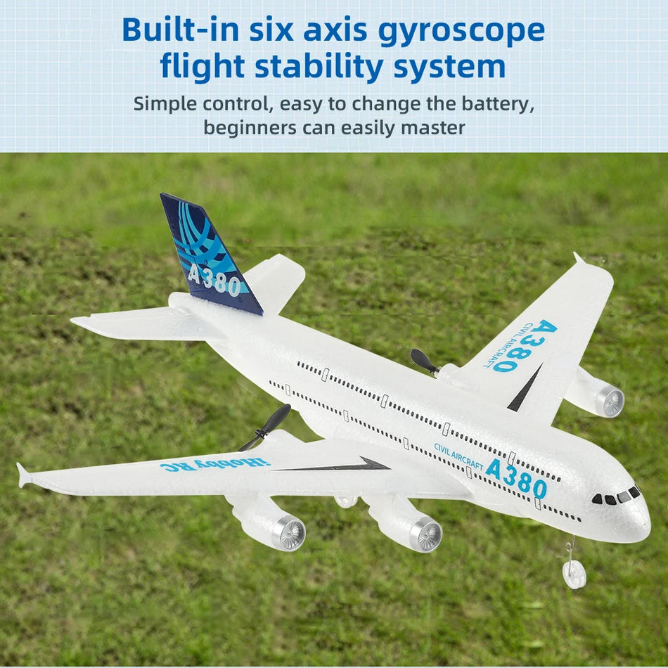 3Ch 2Ch A380 RC Plane Glider &ndash; Easy To Control Foam Aircraft