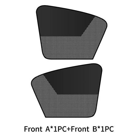 Magnetic UV Blocking Side Window Sunshade Net Curtain Front Row 2PCs