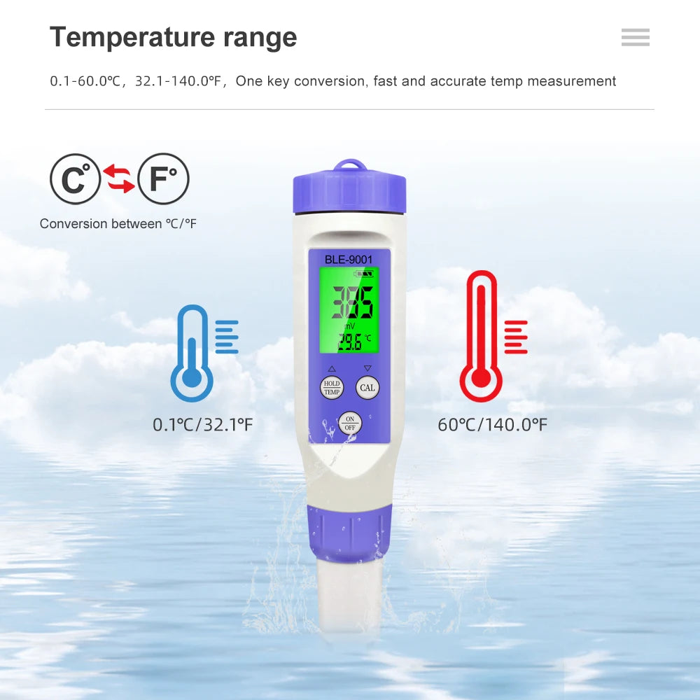 BLE-9001 Bluetooth ORP Meter &ndash; App Controlled Water Monitor