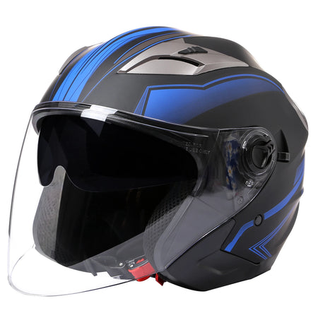BLD DOT Approved Open Face Motorcycle Helmet - Unisex Stylish Safety Gear 2 / CHINA / XL