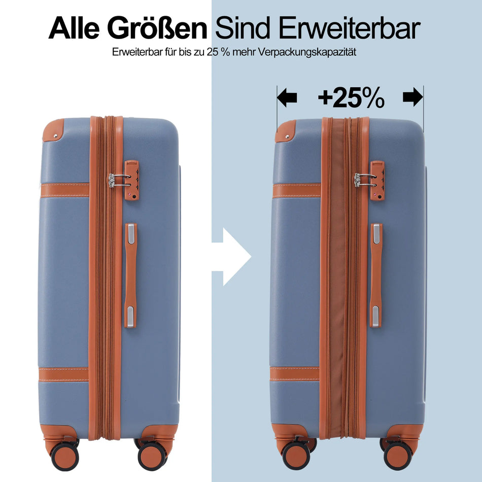 Jugacool Hartschalenkoffer Set 4 Rollen ABS TSA Schloss