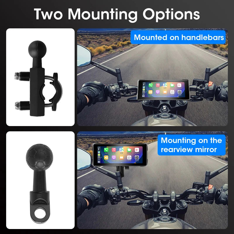 CarPlay Motorcycle DVR GPS Navigation &ndash; Wireless Connectivity with IPX7 Waterproofing