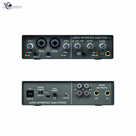 2-Channel USB Audio Interface Sound Card