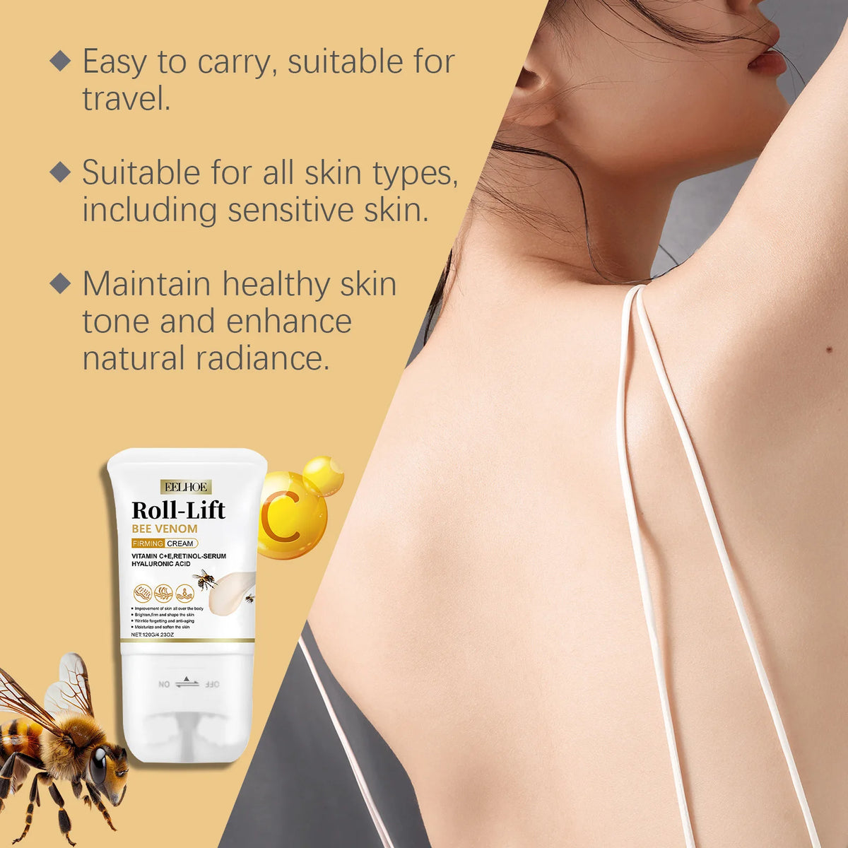 EELHOE Bee Venom Skin Tightening Cream Roller &ndash; Enhance Skin Elasticity