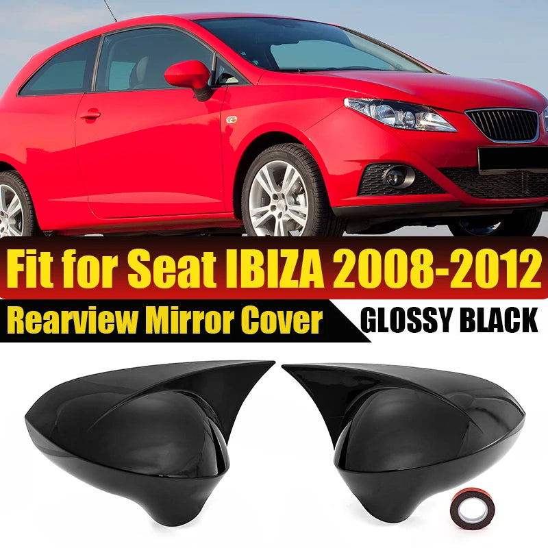 SEAT Ibiza 6J Mk4 için Karbon Fiber Görünümlü Dikiz Aynası Kapakları