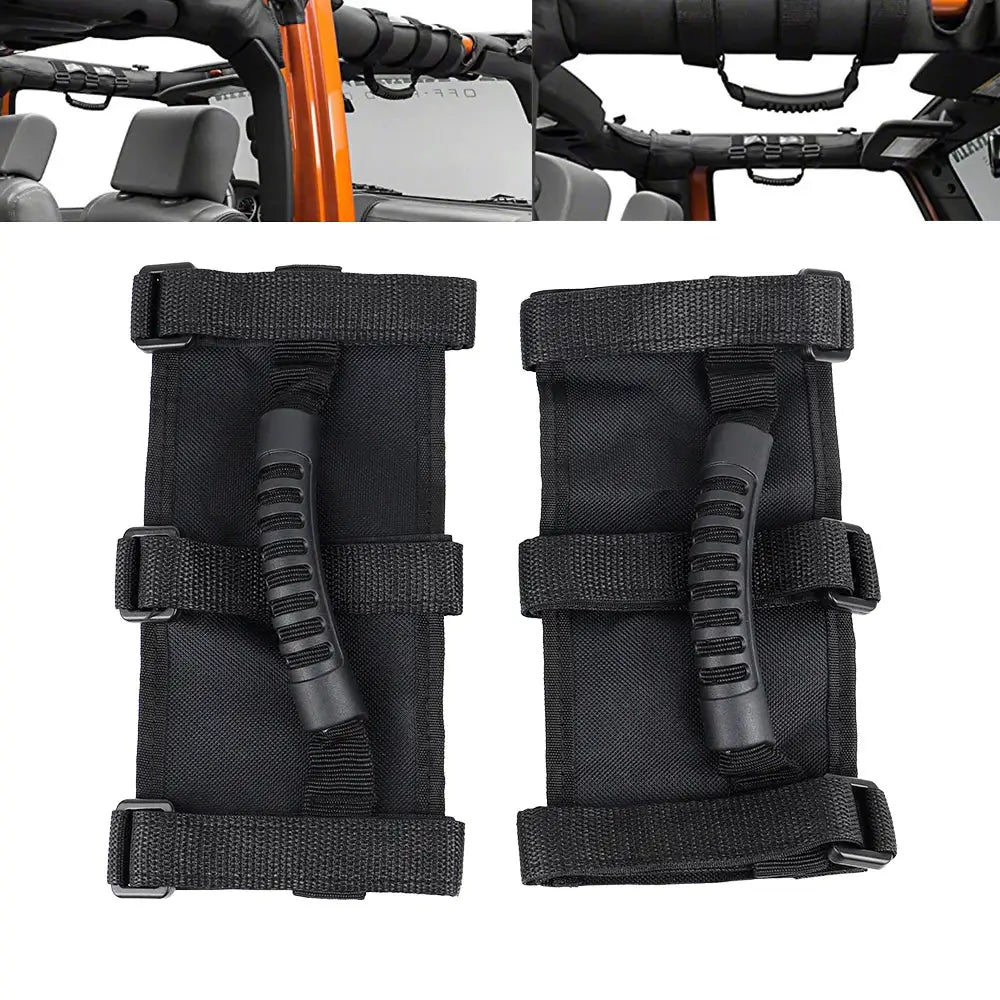 2pcs Premium Roll Bar Grab Handle Black for Jeep Wrangler CJ YJ TJ JK by InterCyprus Trading Ltd