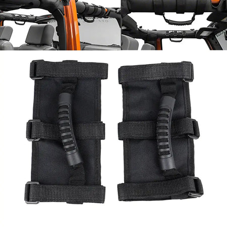 2pcs Premium Roll Bar Grab Handle Black for Jeep Wrangler CJ YJ TJ JK by InterCyprus Trading Ltd