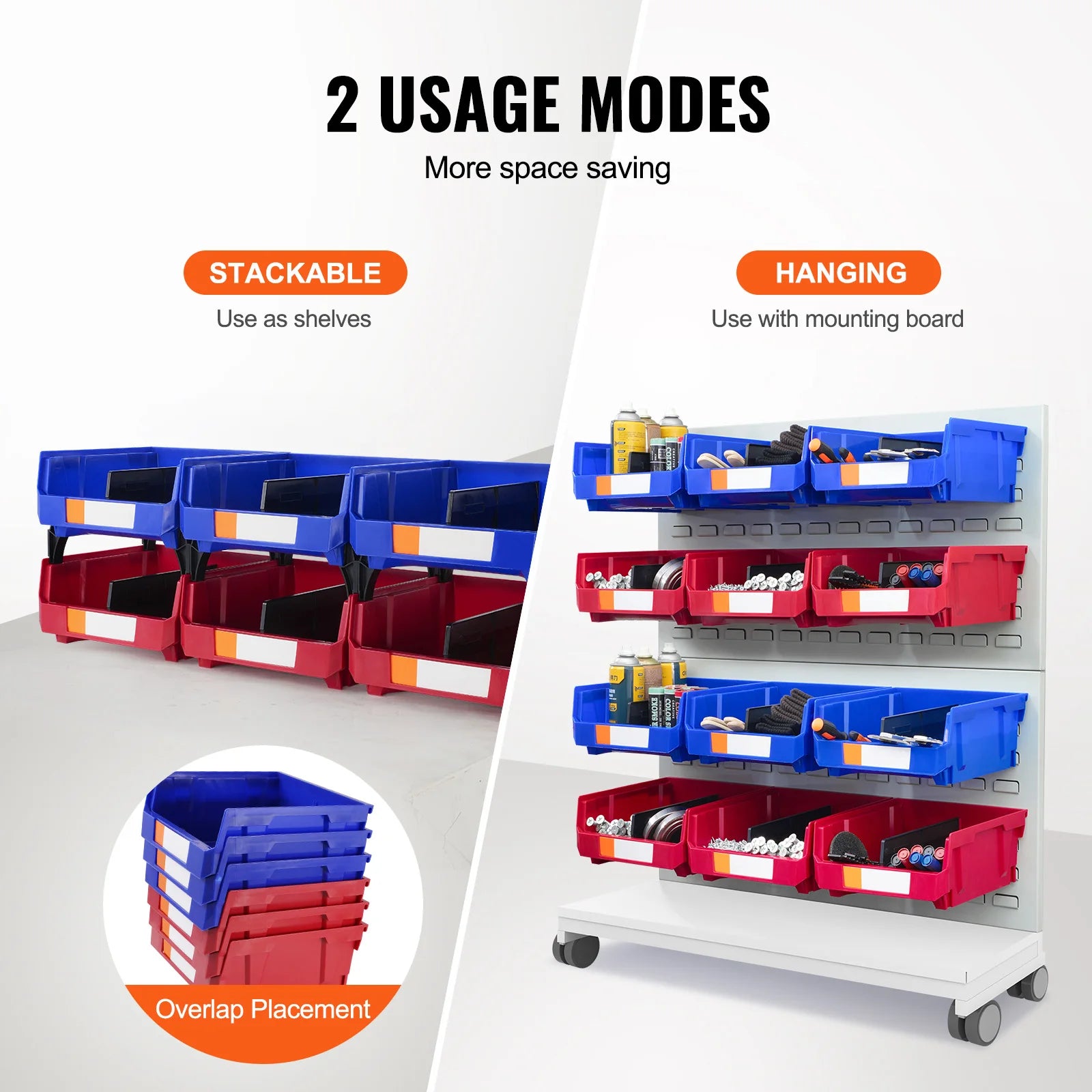 SucceBuy 6pcs Garage Storage Bin Set &ndash; Space Saving Bins