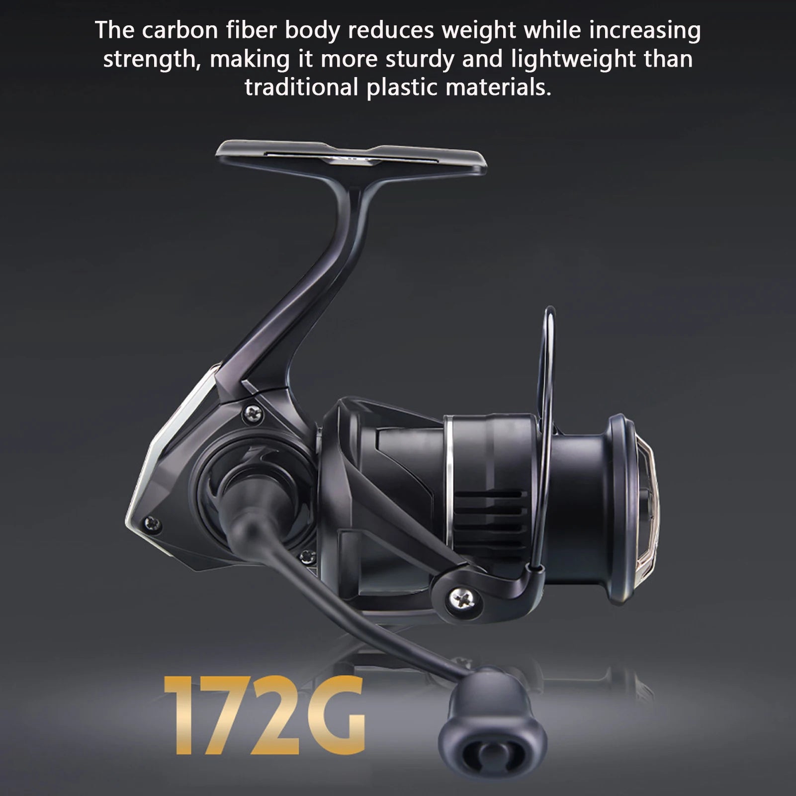 5.2:1 Speed Ratio Fishing Reel - Carbon Fiber &amp; Aluminum Alloy, Ideal for Saltwater Fishing