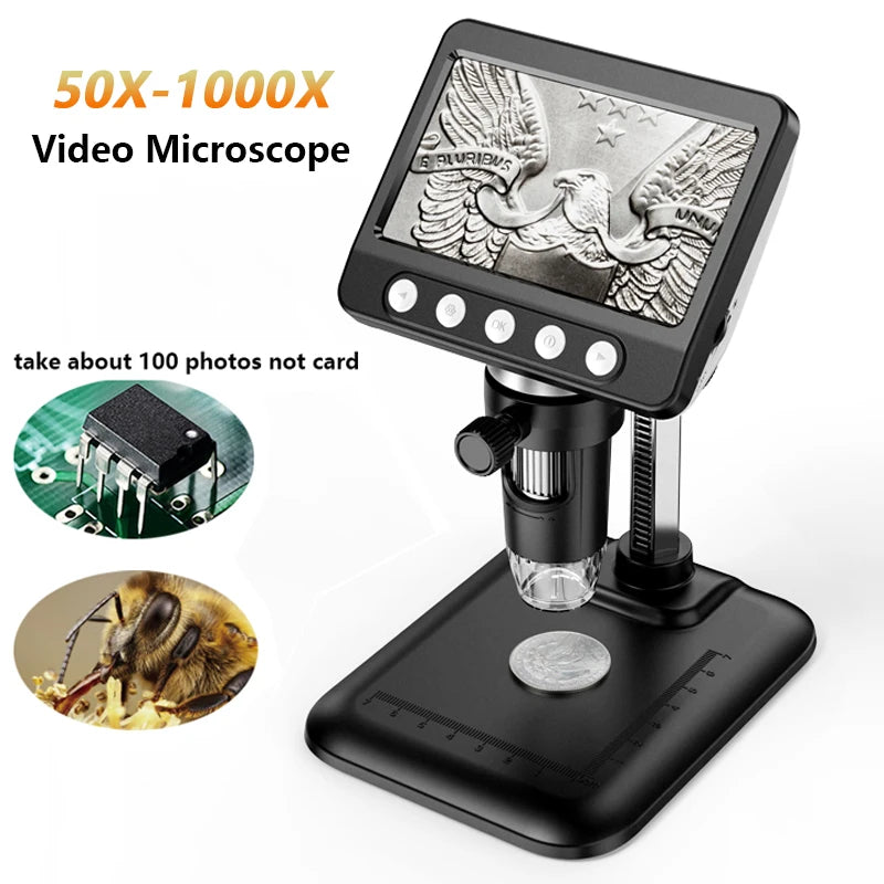 2MP Coin Microscope With 4.3 Inch IPS &ndash; 1000X Zoom View