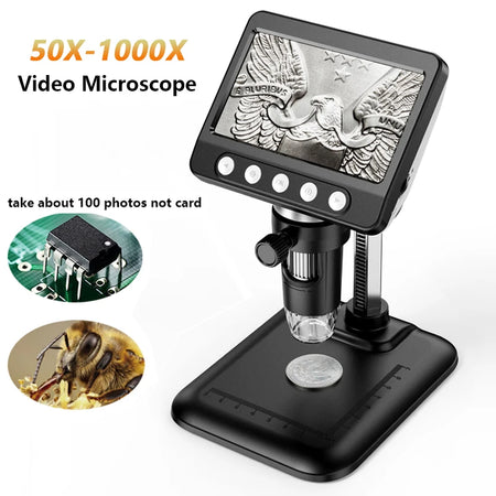2MP Coin Microscope With 4.3 Inch IPS &ndash; 1000X Zoom View