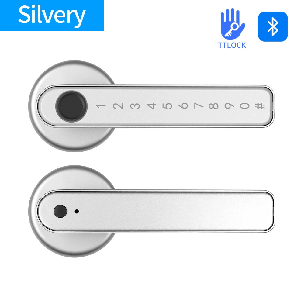 Tuya TTLOCK App Round Door Knob &ndash; Bluetooth App Control Q49-ttlock silver