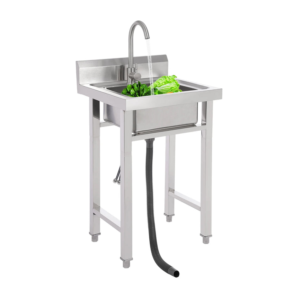 Ανοξείδωτος Χάλυβας Επαγγελματικός Ελεύθερος Νιπτήρας Κουζινών Καφέδων