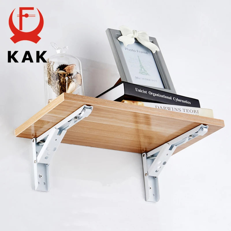 KAK 2 Pack Folding Shelf Brackets Stainless Steel 8 To 14In