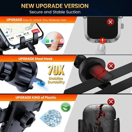 TOPK Car Phone Holder Air Vent, Car Phone Holder Mount 360° Rotation, Adjustable Clip Compatibility Fit for All 4"-7" Smartphone by InterCyprus Trading Ltd