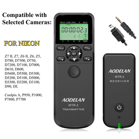 AODELAN WTR-2 Wireless Timer Lapse Intervalometer Remote Control for Multi-Brand Cameras N10 for nikon / China