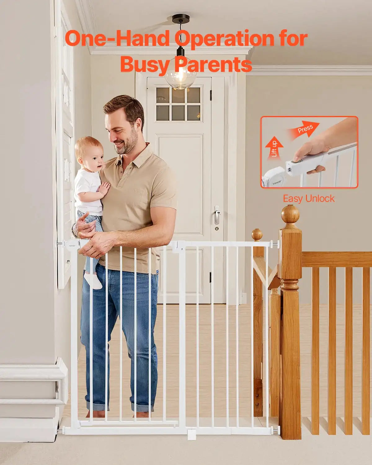 Baby Gate 28 30 36 Inches High &ndash; No Drill Design