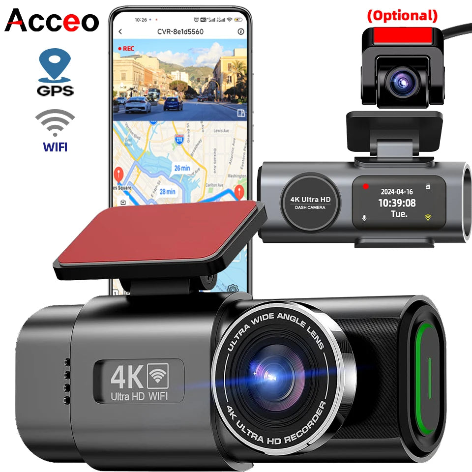 Dash Cam 4K UHD Car Camera DVR &ndash; Night Vision With GPS