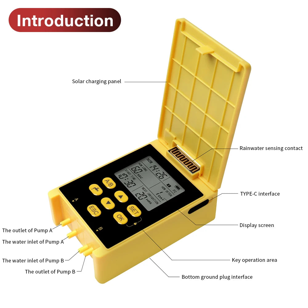 Smart Solar Irrigation Timer Dual Pump - App Control