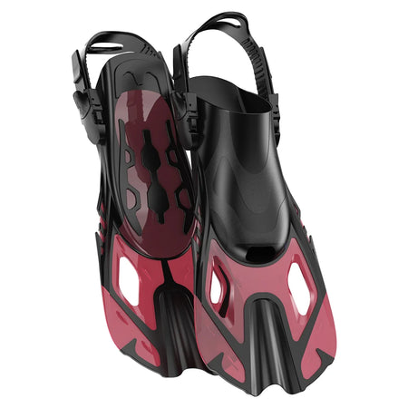 Snorkel Fins &ndash; Adjustable Open Heel Design for All Sizes Red / S/M