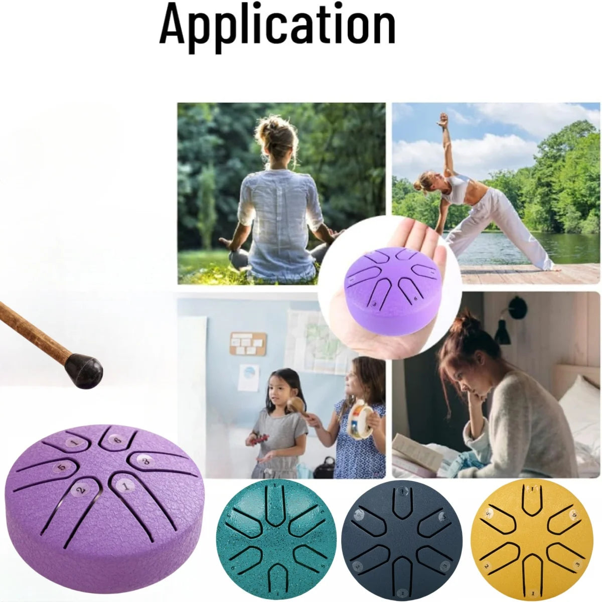 3 Inch 6-Tone Steel Tongue Drum &ndash; Clear Crisp Tone