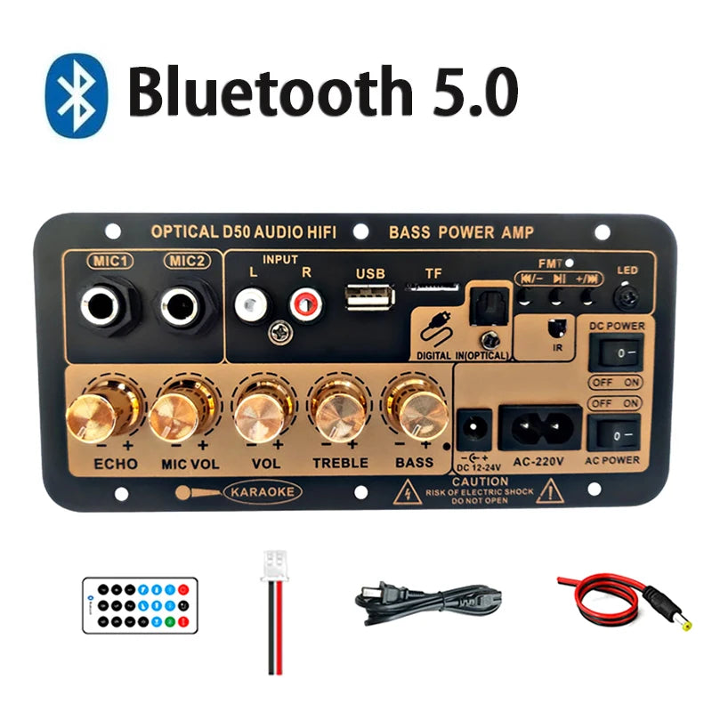 Bluetooth Audio Amplifier Board 100W &ndash; MP3 Playback EU Plug