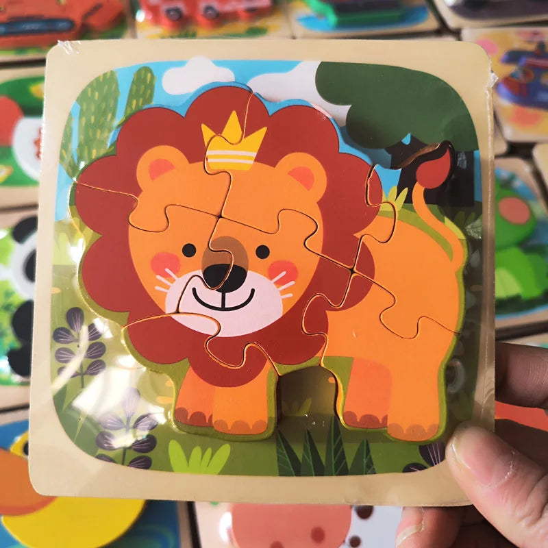 Montessori Wooden Puzzle Boards &ndash; Engaging Educational Toy for Toddlers lion