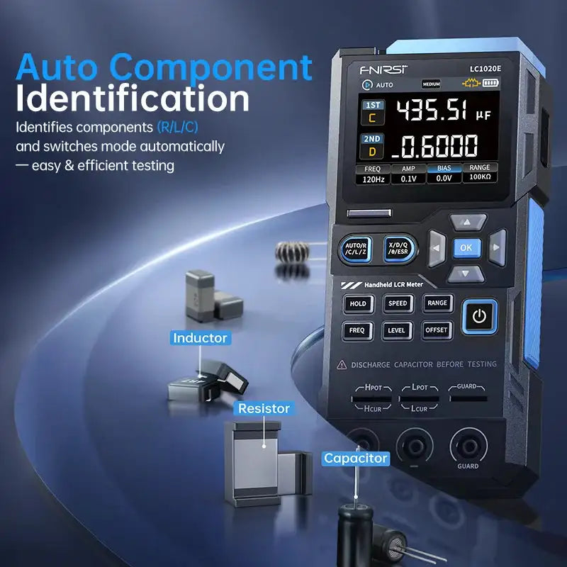 FNIRSI LC1020E Handheld Digital Bridge LCR Meter, Auto L/C/R ...