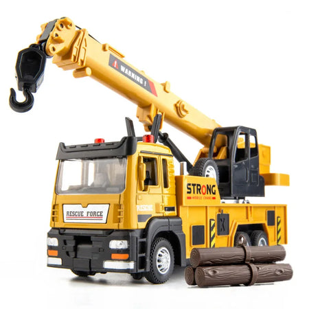 1/32 Crane Truck Alloy Car Model Diecast Metal Toy Simulation Engineering Vehicles with Sound and Light Model for Children Gifts