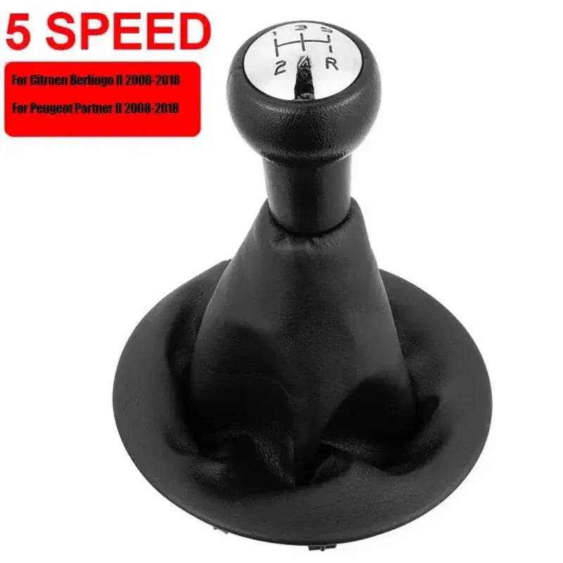Gear Shift Knob with PU Leather for Citroen Berlingo II Peugeot Partner II by InterCyprus Trading Ltd