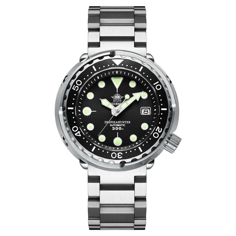ADDIESDIVE Automatic Mechanical Diving Watch - Stainless Steel, Scratch Proof, Waterproof 3 Steel Black / NH35