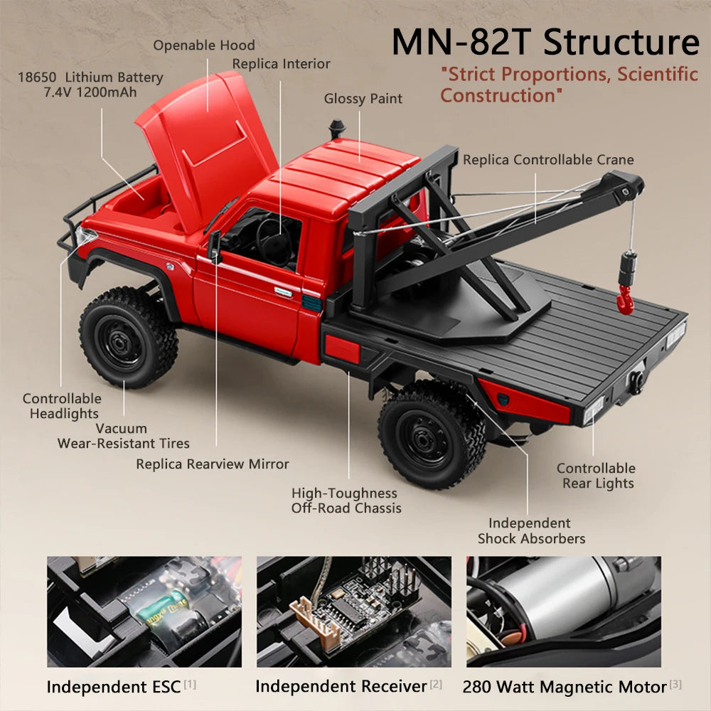 MN82T RC Crawler - All Terrain 4WD Remote Control Car