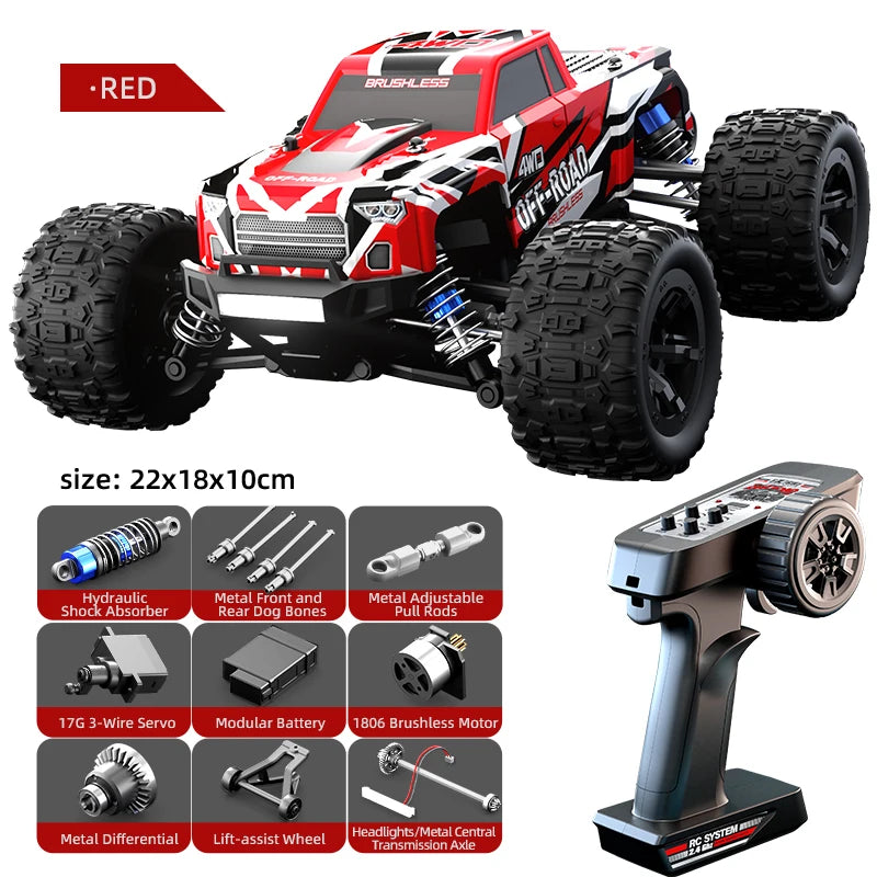 1/20 RC Car 2.4G Remote Control &ndash; 40KMH High Speed 4WD Red