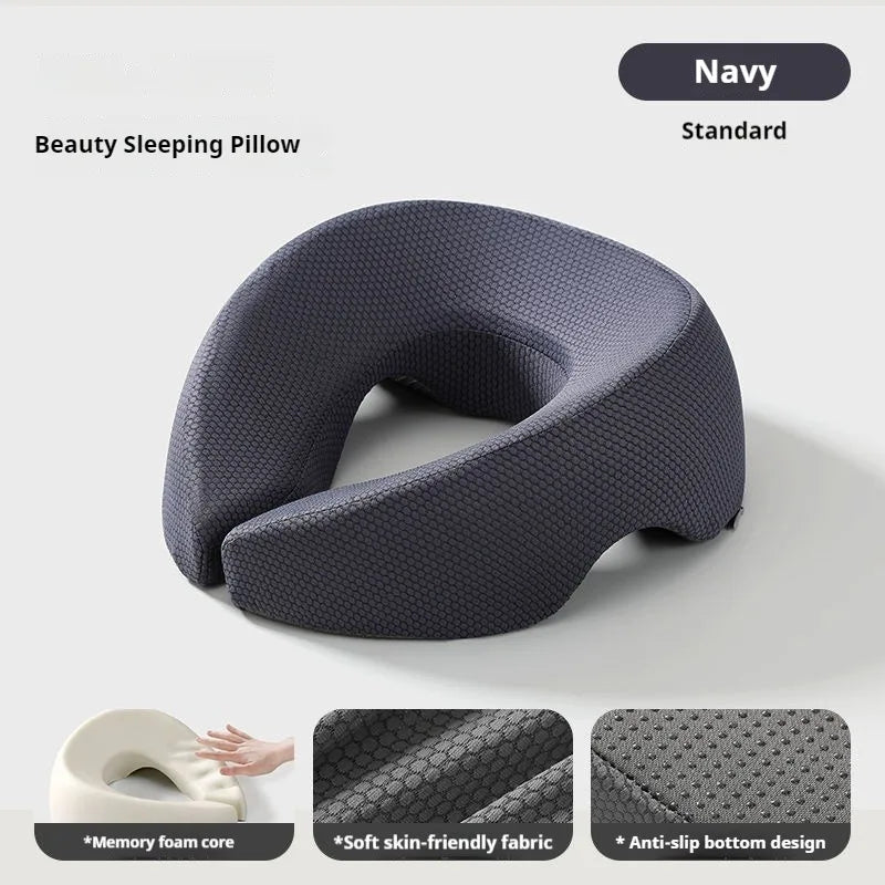 Ergonomic Face Down Pillow with Breathable Memory Foam for Salon &amp; Home Navy blue / 26x24x10cm