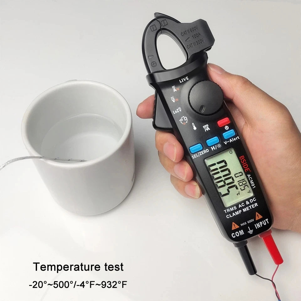 BSIDE ACM92 Auto Range Clamp Digital Ammeter &ndash; True RMS AC DC Current Measurement