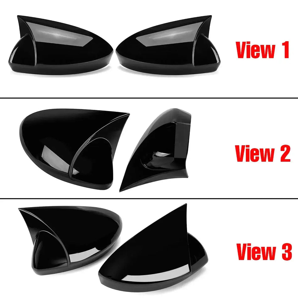 ABS Rearview Mirror Cover Caps Glossy Black With Carbon Fiber Look For Renault Megane 4 MK4 by InterCyprus Trading Ltd