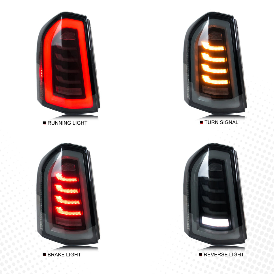 Chrysler 300 Baglygter Med Dynamisk Startanimation, Grå